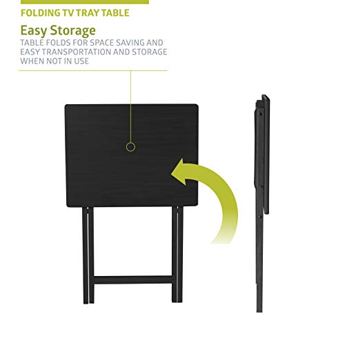 Pearington Folding Tv Tray Table For Dining, Laptop Computer Stand, Gaming, Desk, 4-Pack, Black #TOP3