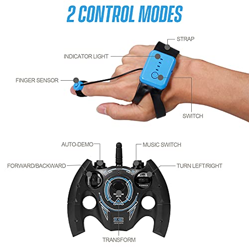 Miaoqian Carro de acrobacia RC Relógio de 4WD Controle de sensor de gestos Carro elétrico deformável