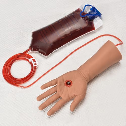 Image of GSW Through Hand Tourniquet Training Kit, Stop The Bleed Training Kit, Bleed Control Kit for Medical Classes | Gunshot Wound Tourniquets Hand Trainer for Medical Education, Medium Skin