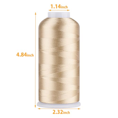 Image of Simthread Rayon Embroidery Thread 5500 Yards, 40wt 100% Rayon Viscose for Commercial and Domestic Machines - Latte 1055