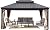 Patio Tree 12' x 16' Patio Hardtop Gazebo Outdoor Non-Rust Aluminum Permanent Pergola Shelter Tent with Galvanized Steel Canopy Roof, Mosquito Netting and Privacy Curtain