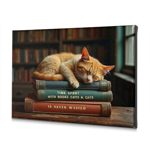 Toile murale salle de bain chat pour égayer un mur blanc sans âme 30x40