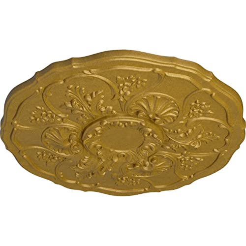 Image of Ekena Millwork CM22CNPGS 22-1 /2 x 1-1 /2 Cornelia Ceiling Medallion, Pharaohs Gold