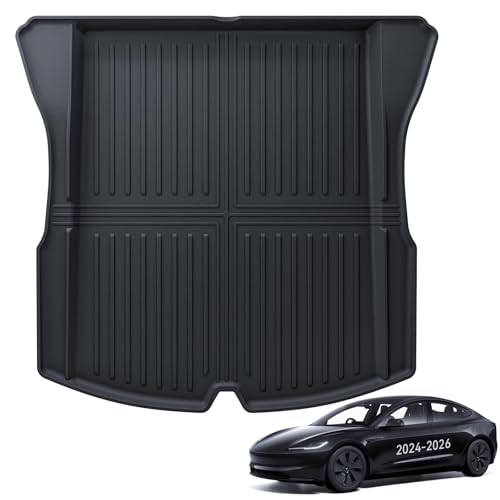LANTU Alfombrilla del Maletero para Tesla Model 3 2024-2026 Alfombrilla Protectora TPE para Todo Clima Trasera, Antideslizante e Impermeable para Tesla Model 3 Highland Accesorios