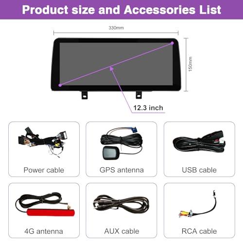 Pantalla táctil CarPlay Android Auto 12.3" para BMW Serie 3/4 miniatura 6