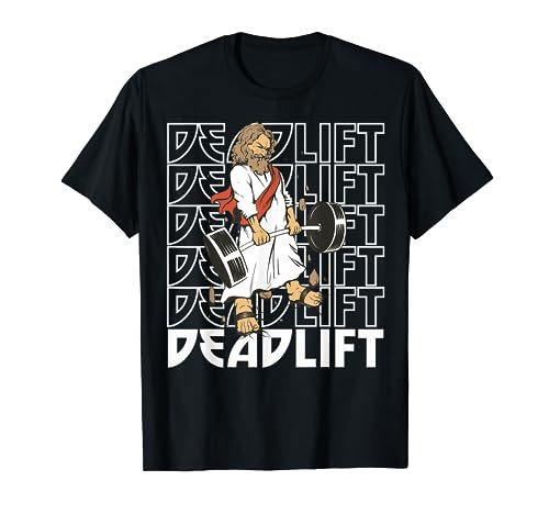 Deadlift Jesus Powerlifting Bodybuilding t-shirt, Preto, S