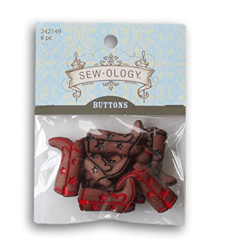 Craft Supply Botones de vástago para botas vaqueras, 8 piezas, rojo y negro, 27 mm, plástico