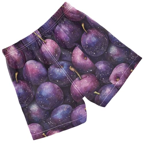 Pigsaly Boys Swim Trunks Purple Eggplant Plum Fruit Boys Board Shorts Swimsuit Swimwear Summer Bathing Suit 4T2