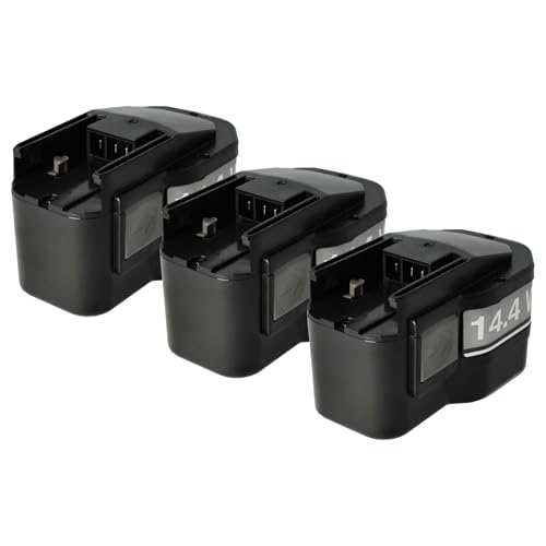 vhbw 3 x NiMH Battery 1500 mAh (14.4 V) Compatible with Power Tool Tools Milwaukee LokTor P 14.4 TX, P 14.4 TXC, PDD 14.4 X, S 14.4 TX
