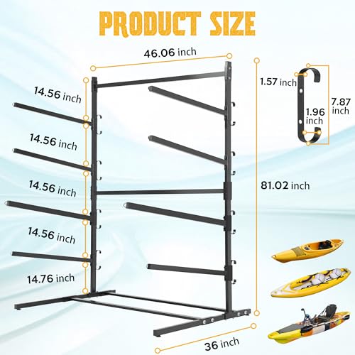 Rengue RG-KSR01 Kayak Storage Rack, Heavy Duty Freestanding Kayak Stand For 4 Kayaks, Sups, Canoe And Paddleboard Kayak Rack For Indoor & Outdoor Use thumb #5