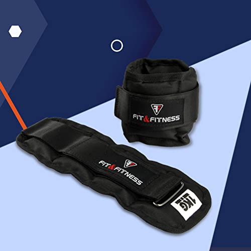 Image of FIT & FITNESS Wrist /Ankle Weights Pro Quality Adjustable Ankle /Wrist Weights for Running, Jogging, Cycling can be Used by Both Men and Women from 2 kg (1kg Each x 2 pc)