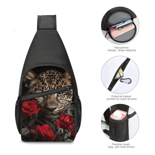 Mochila tipo sling ligera estilo leopardo para hiking miniatura 5