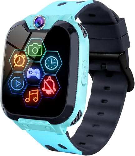 INIUPO Kids Smart Watch for Boys Girls - Smartwatches with Camera 26 Puzzle Games Alarm Music Video Calculator Torch Children Birthday Gifts Toys Toddler Wrist Watch for Kids Ages 4-12 Years (Blue)