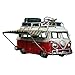 Perfeclan battuto Camper Van Modello Hippie Car Decor Vintage RV Veicolo da Collezione Regali Beach Bus per Desktop Bar Decor Regalo di Compleanno Tavolo - Rosso