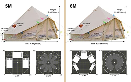 Carpa Bell de algodón para 6 personas 4 estaciones miniatura 4