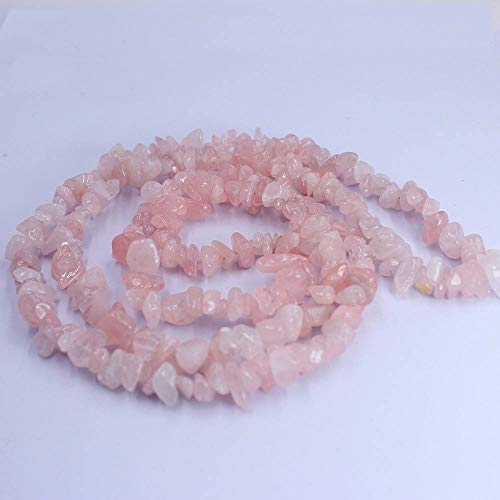 SR BGSJ Jewelry Making 6-8mm Gemstone Amethyst Ametrine Peridot Citrine Cherry Strawberry Smoky Black Rutilated Rose Crystal Rock Quartz Chips Beads Strand 34" (Rose Quartz)