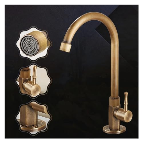 Robinet en laiton classique HJMMHX avec finition bronze brossé pour un évier élégant