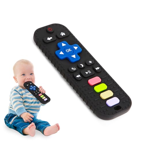 Image of Hooku Silicone Teethers for Babies 0-6 Months, Teething Toys for Babies 6-12 Months, Baby Remote Control Toy, Infant Toys 0-3 Months, Sensory Chew Toys, Toddler Newborn Baby Girl Boy Gifts