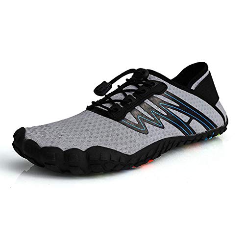 LIYUEJING Water Shoes Beach Surf Diving Swim Running Snorkeling Barefoot Skin Shoes, Home Slipper Yoga Socks Neoprene Rubber Sole Aqua Socks,Gray,38
