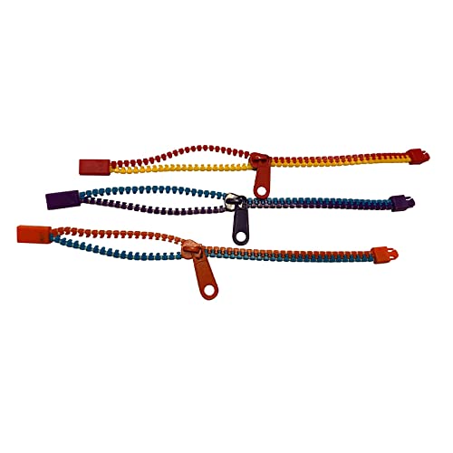 Playlearn Zip Fidget Bracelets Tactile and Auditory Sensory Feedback for Sensory Seekers Pack of 3