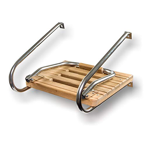 Whitecap 60903 Teak Swim Platform w/Ladder for Boats with Inboard/Outboard Motors