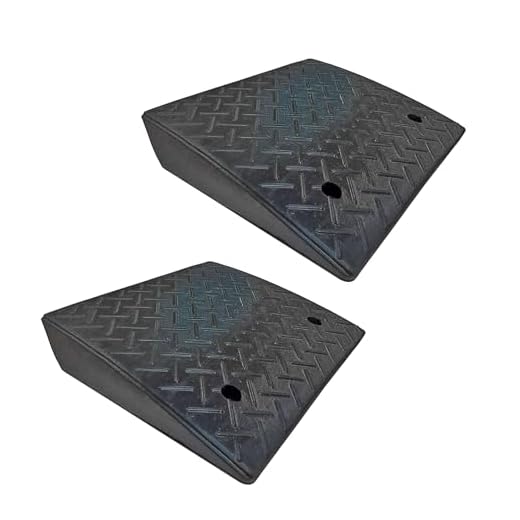 Electriduct 4.3" Heavy Duty Rubber Curb Ramp 20,000 lbs Weight Capacity (10 Tons) (2-Pack)