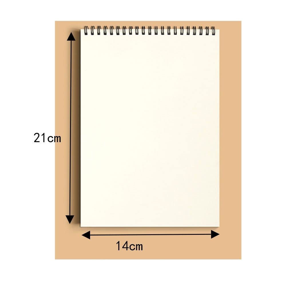 Quaderno a spirale, formato A5, con rilegatura a quadretti, diario interno, quaderno per schizzi, per cancelleria da ufficio (B)