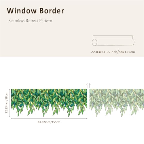 Vinilo decorativo hojas verdes transparente 58x155 cm miniatura 3