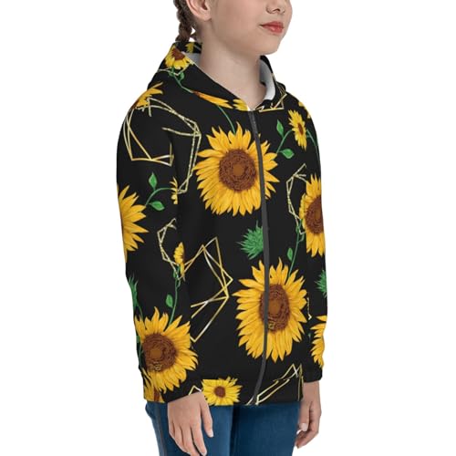 Sunflowers3 Kids Pullover Hoodies Boys Zip Up Sweatshirts Girls Athletic Clothes with Pocket4
