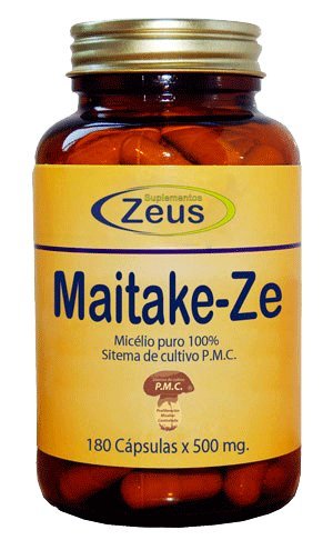 MAITAKE-ZE | contribuye al funcionamiento normal del sistema inmunitario | Complemento Alimenticio a base de Maitake y Vitamina C | 100% Vegano | 180 Cápsulas Vegetales