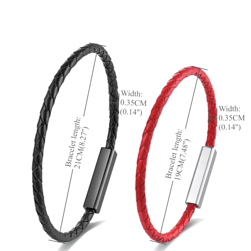 Set de 2 Pulseras Trenzadas de Cuero para Parejas miniatura 6