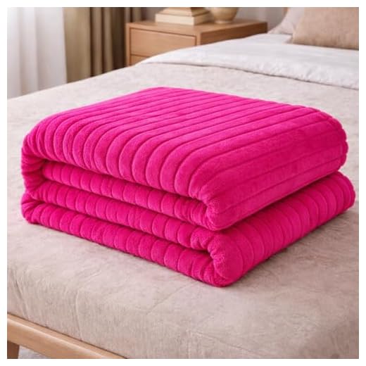 Cobertor Manta Casal Microfibra Antialérgico Canelada 1,80m x 2,00m Macia e Aconchegante 100% Poliéster Premium (Pink)