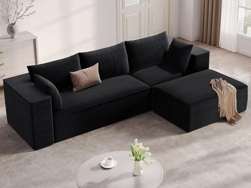 DWVO 108" Modular Sectional Couch with L-Shape Chaise, Modern Cloud