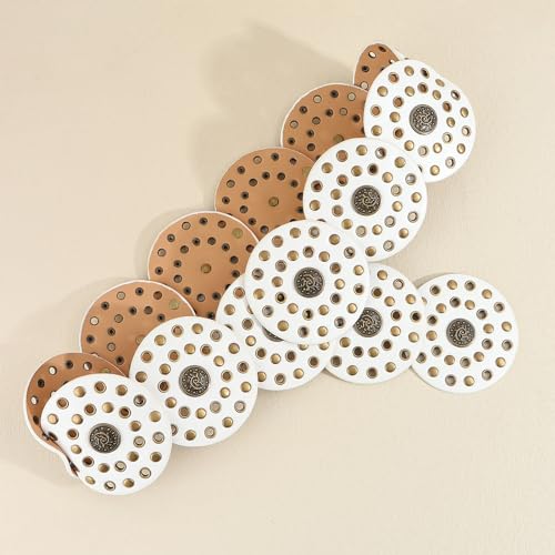 MOMOJIA Eye Catching Wide Disc Belt Adult Decorative PU Waist Belt For Women Coat Dress Wear Adjustable Length Western Belt3