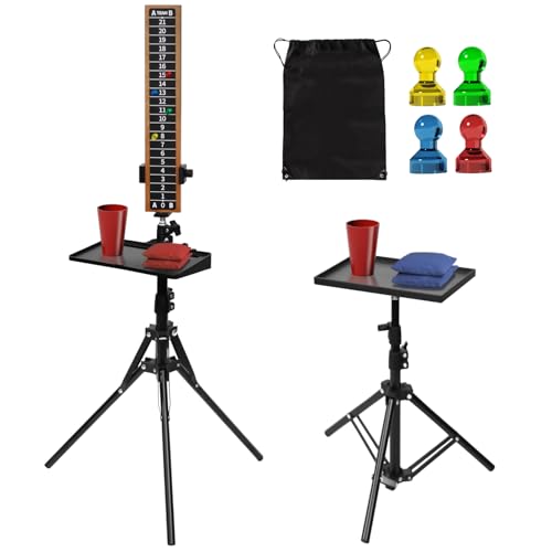 AIWEILUCK 2 Sets Cornhole Scoreboard with Drink Holder Score Keeper Set for Cornhole Game Cornhole Accessories Score Tracking Equipment for Outdoor Game