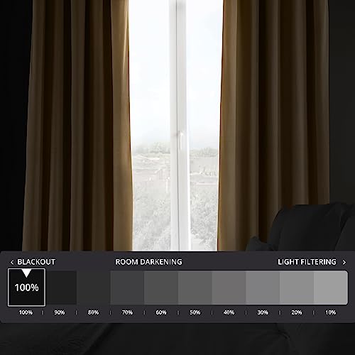HPD Half Price Drapes Signature Velvet Blackout Curtains For Bedroom 50 x 96 (1 Panel), VPCH-140805-96, Amber Gold - Image 2