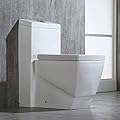 WOODBRIDGE Modern Square Design One Piece Dual Flush 1.28 GP Toilet, Chair Height with Soft Closing Seat,T-0020, White