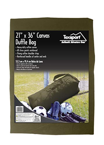 Texsport Top Load Canvas Duffle Duffel Travel Bag, Olive Drab, Standard