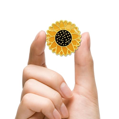 Image of 20 /Pieces Cute Sunflower Enamel Lapel Pin Bluk Sunflower Brooch Gifts Men Women Clothes Bags Hats Accessories for Backpack Yellow Flower