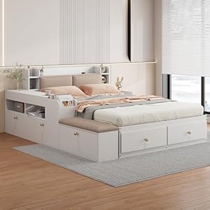 Bxeyxe Massivholz-Kombi-Bett 140x200cm mit Stauraum