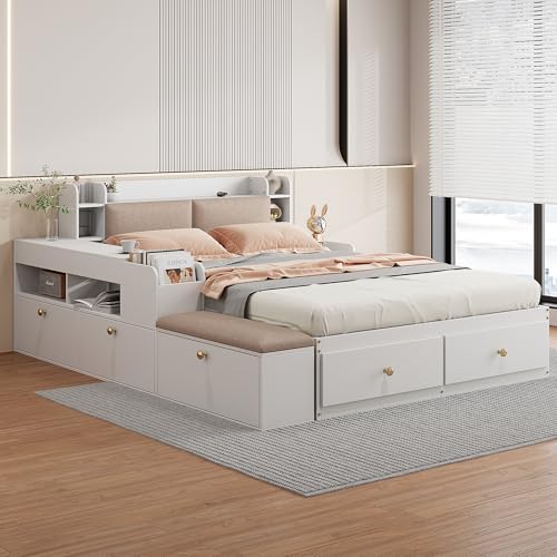 Bxeyxe Massivholz-Kombi-Bett 140x200cm mit Stauraum