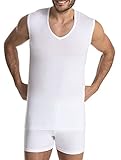 FINN Business Herren Unterhemd Ärmellos mit V-Ausschnitt Micro-Faser Tank-Top Männer Weiß Weiss XXL