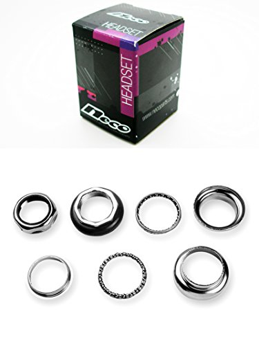 Onogal 2936 Jeu de direction en acier chromé pour roulement à billes de vélo 1-1/8" Cover