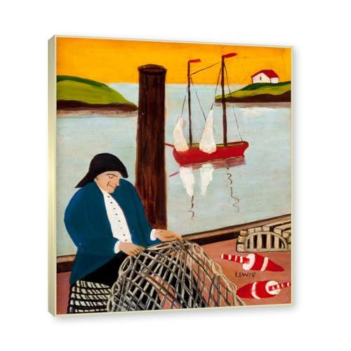 Cadre doré champagne Maud Lewis pour remplacer une décoration murale vide