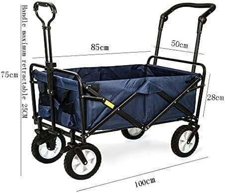 Carro plegable multiusos con 4 ruedas, capacidad 80 kg, 85 cm largo, 50 cm ancho, 28 cm alto miniatura 2