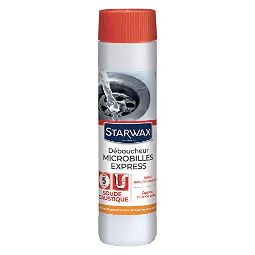 STARWAX Déboucheur Microbilles pour Canalisations - 500g & Déboucheur Gel pour Canalisations - 1L - Idéal pour Déboucher