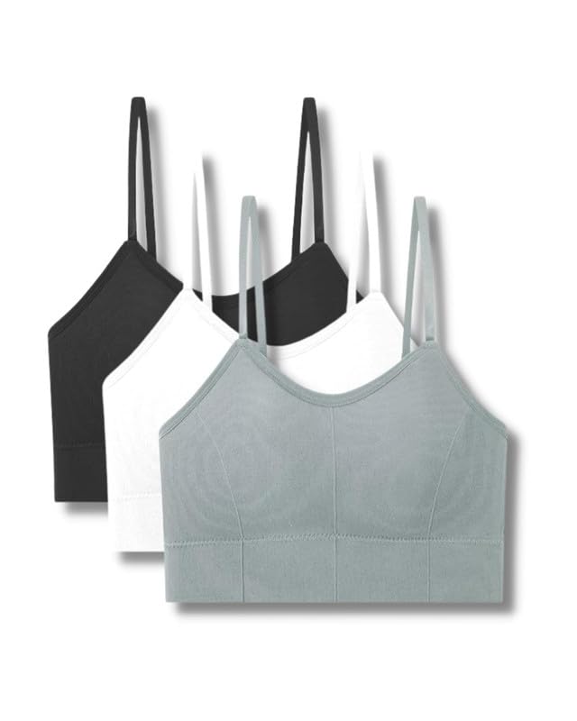 crusila Pack of 3 Girls Sports Bra for Women's | Push-Up Bra | Lightly Padded Wire-Free Bra | Comfortable and Stylish Bras | Perfect for Yoga, Gym-picture-15