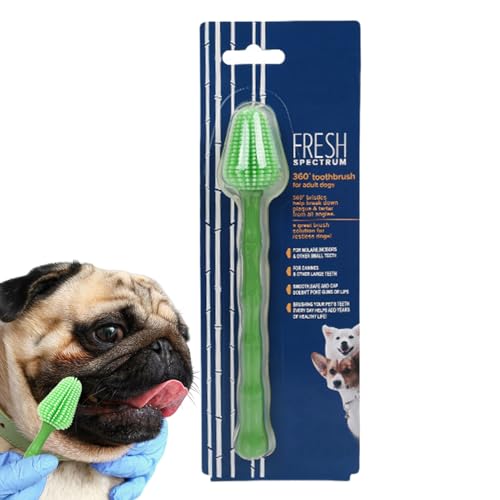 犬用歯ブラシ,ロングハンドル口臭予防ツール - 子猫のような柔らかい毛先の歯ブラシ,小型・中型・大型犬と子猫・子犬の日々の歯磨きメンテナンス及び家庭健康ケア