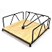 Produktbild NAROSEBE Serviettenhalter Schwarz Metall und Holz Serviettenspender Serviettenständer Tisch Vintage mit Beschwertem Quadratische Papierserviettenhalter für Küche Restaurant Bauernhaus (19*19*8.5cm)