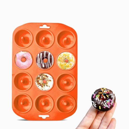 Mini Donut Pan, Bite Size Silicone Baking Mold 12 Hole Donut Mold for Baking Bagels, Delicious Donuts for Parties and Holidays High temperature resistant, non-stick pan, suitable for microwave oven